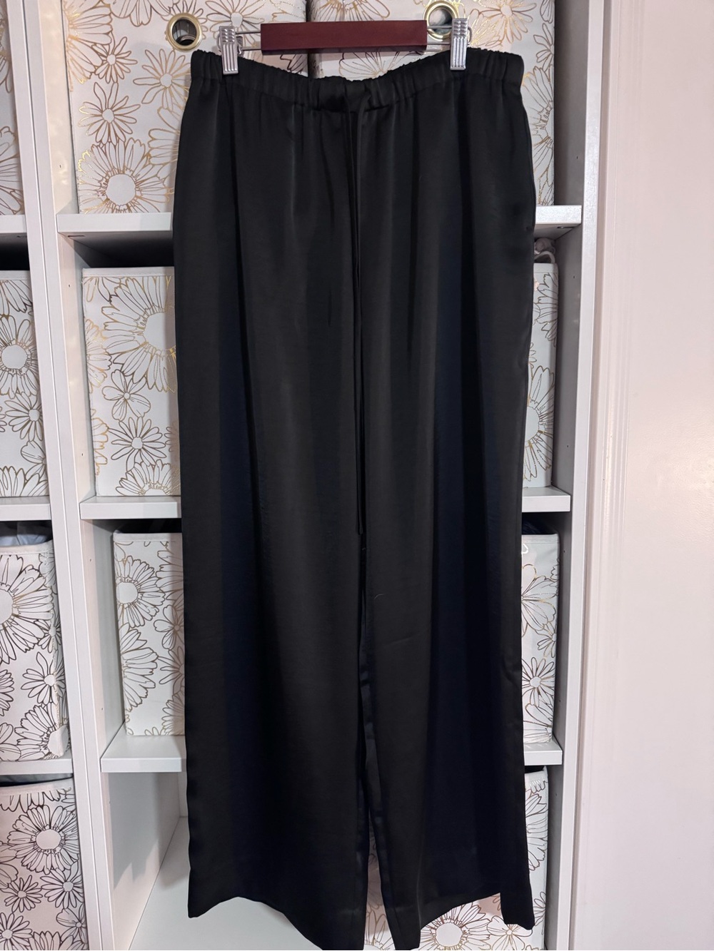 Banana Republic Black Wide Leg Draw String Pants